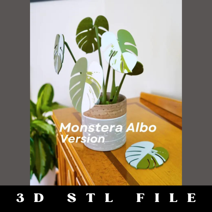 Monstera Coaster Set STL File