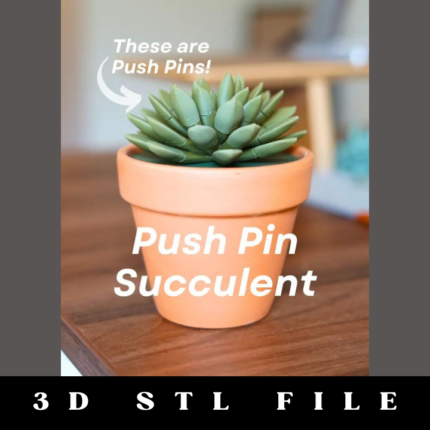 Push Pin Succulent STL File