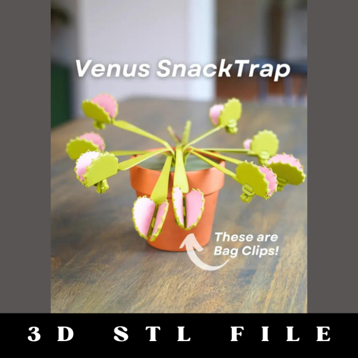 Venus Flytrap Snack Clips STL File