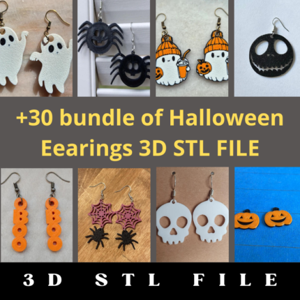 30+ Halloween Earrings 3D STL File Bundle