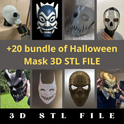 20+ Halloween Mask 3D STL File Bundle