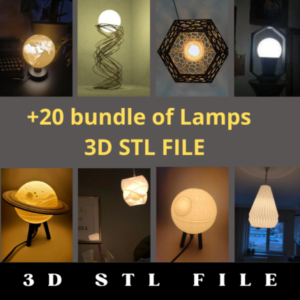 20+ Lamps 3D STL File Bundle