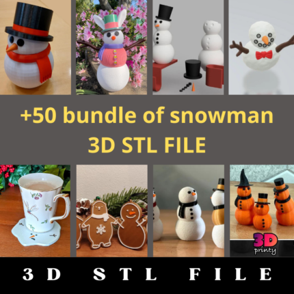 50+ Snowman 3D STL File Bundle