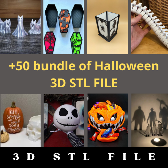 50+ Halloween 3D STL File Bundle