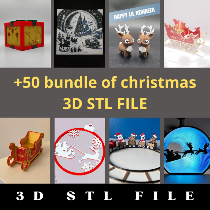 50+ Christmas 3D STL File Bundle