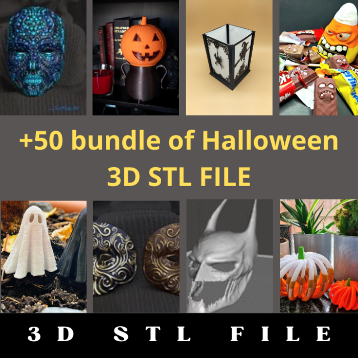 50+ Halloween 3D STL File Bundle