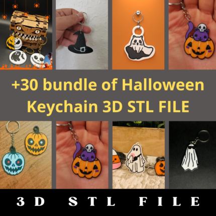 30+ Halloween Keychain 3D STL File Bundle