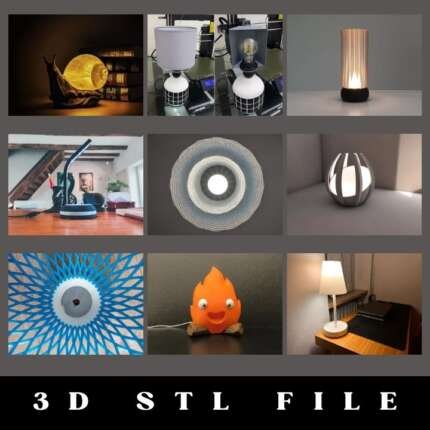 Bundle +50 lamp STL file models for 3D printing