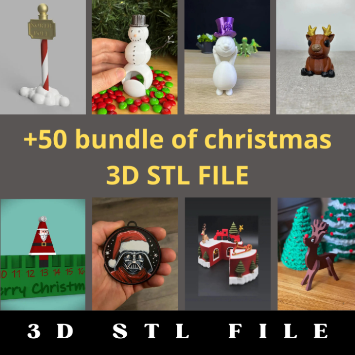 50+ Christmas 3D STL File Bundle