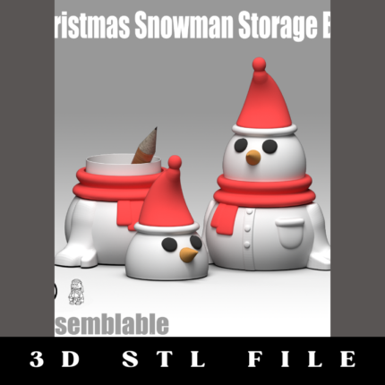 Snowman Storage Box STL File