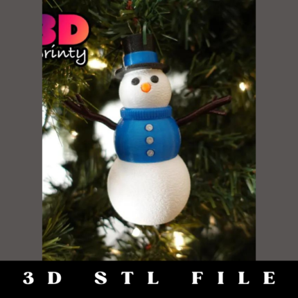 Articulated Snowman Fidget Ornament STL File