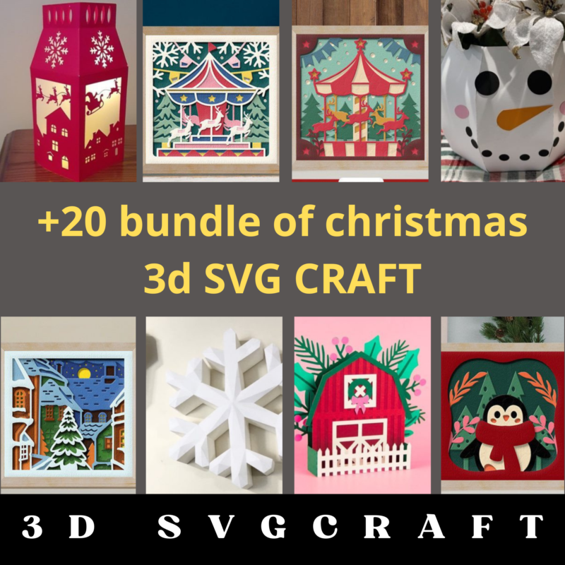 20+ Christmas 3D SVG Craft Bundle