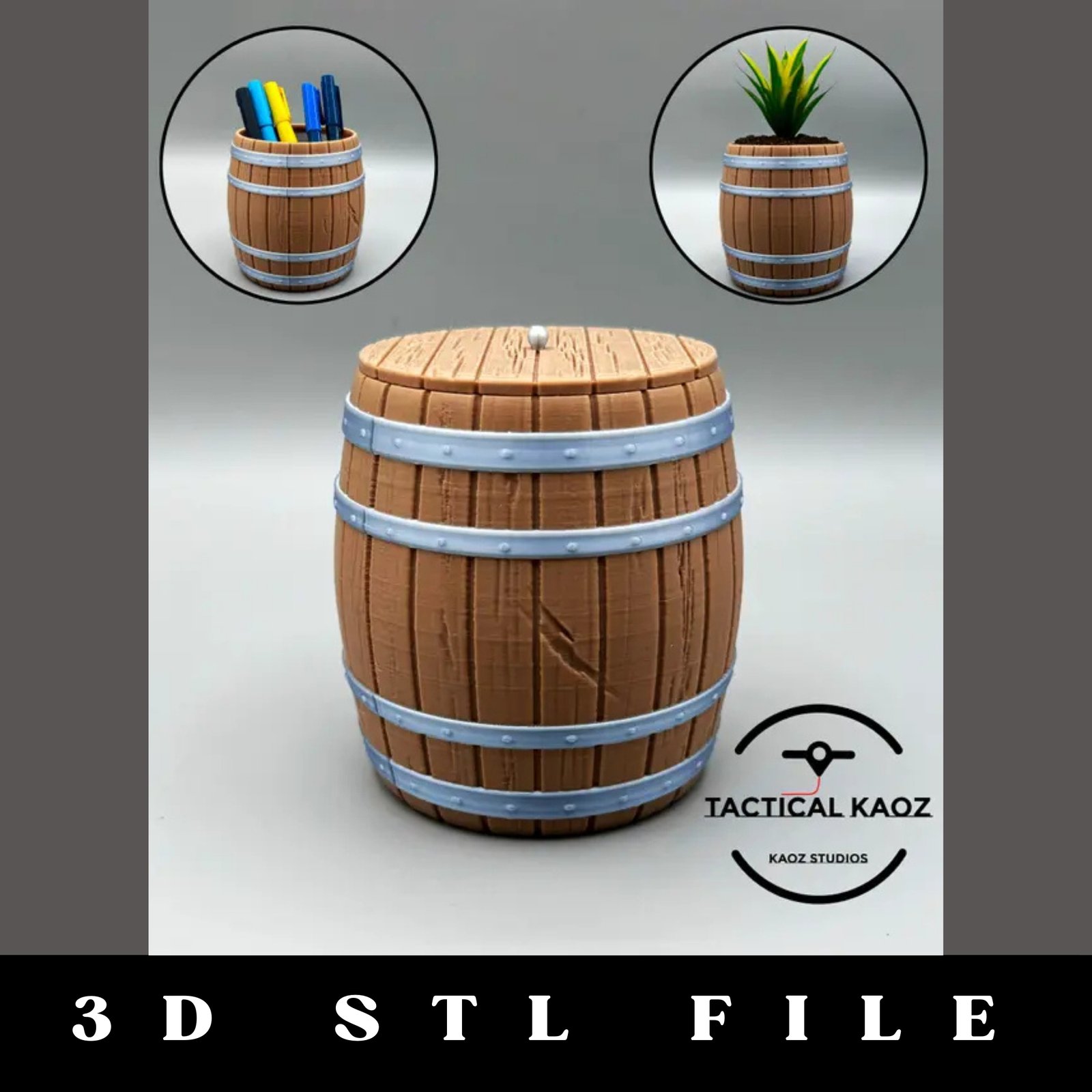 Wooden Barrel Storage STL File