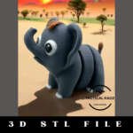 Tumbles the Playful Baby Elephant STL File