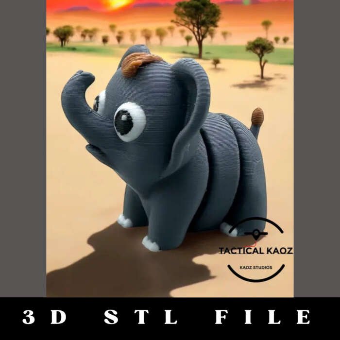 Tumbles the Playful Baby Elephant STL File