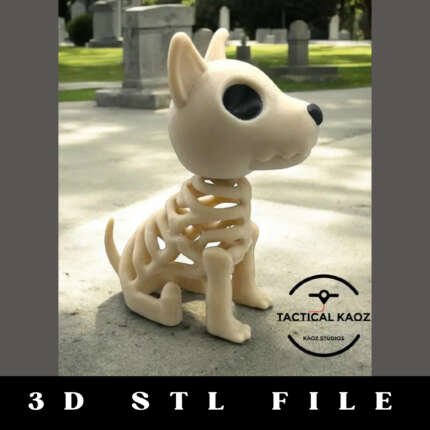 Spooky Skeleton Dog STL File