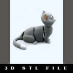 Cuddles the Cat Articulating Flexy STL File