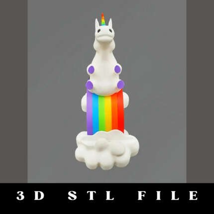 Unicorn Rainbow Phone Holder STL File