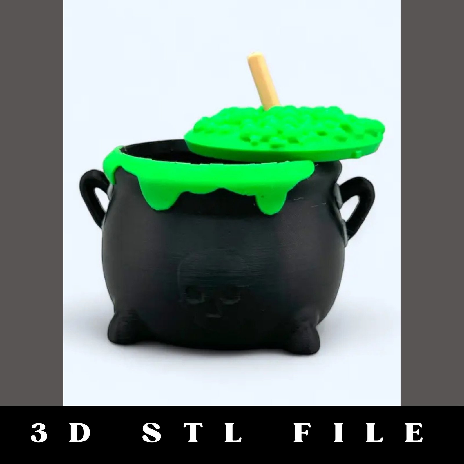 Witch's Brew Cauldron Storage STL File