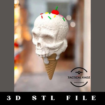 I Scream Skull Ice STL File