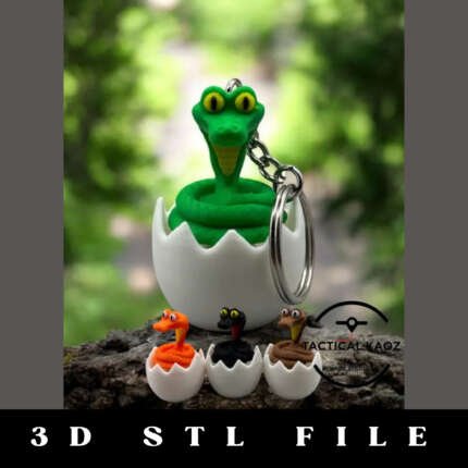 Snake Hatchling Fidget Clicker Keychain STL File