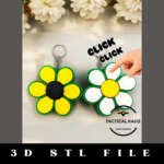 Clicky Flower Keychain STL File