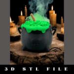 Witch's Brew Cauldron Storage STL File