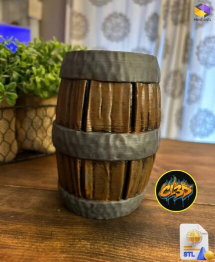 Wood Barrel Stash Container STL File