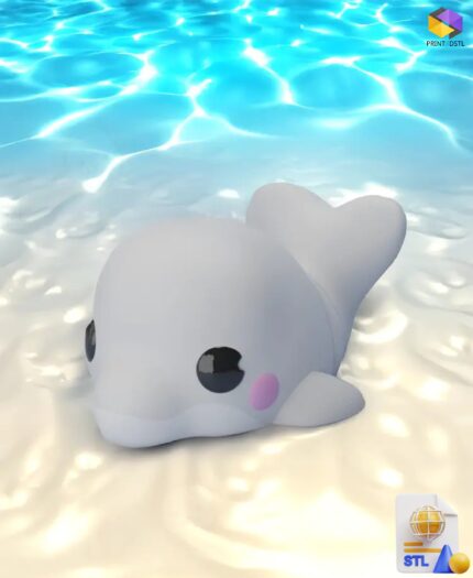 Flexi Beluga Whale Keychain STL File