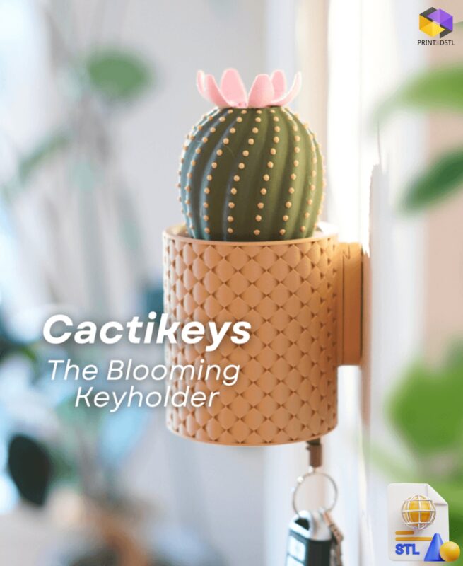 CactiKeys The Blooming Keyholder STL File