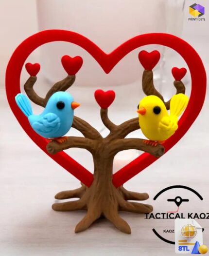 Love Birds Heart Tree STL File