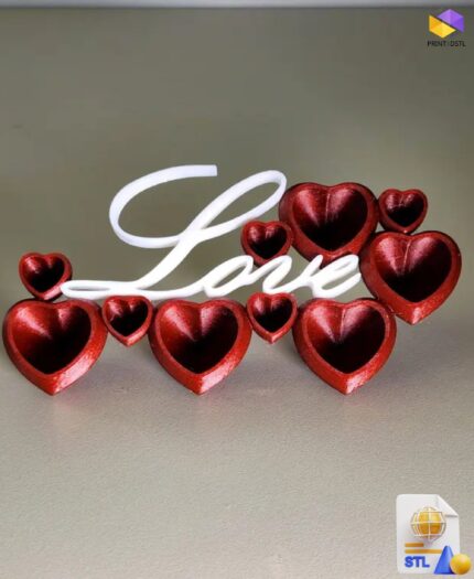 Love Hearts Ornament STL File
