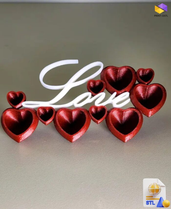 Love Hearts Ornament STL File