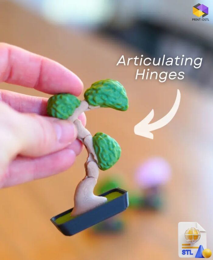 Bendy Bonsai Articulating Fidget Plant STL File