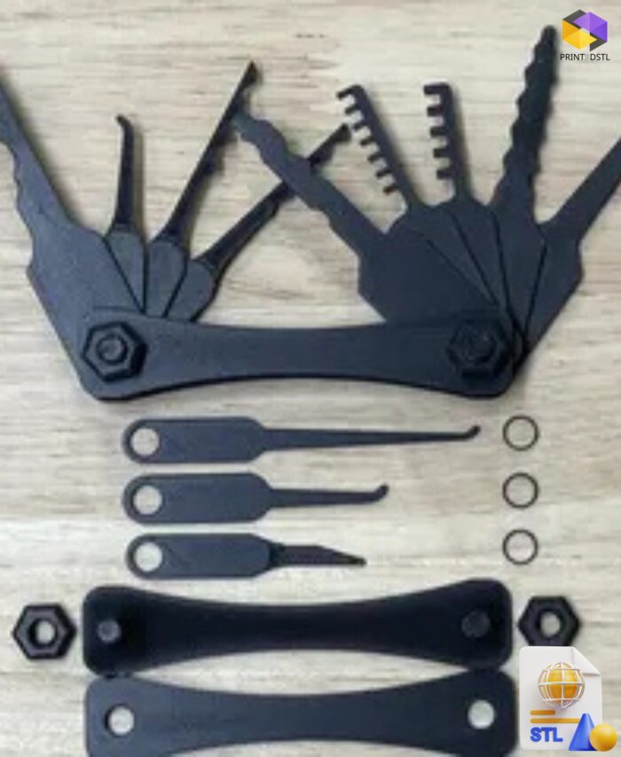 Lock Pick 9-in-1 Multitool STL File