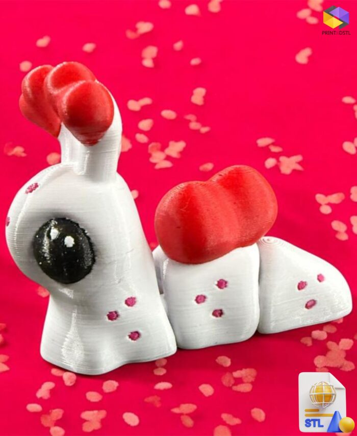 Valentines Love Flexi Snail STL File