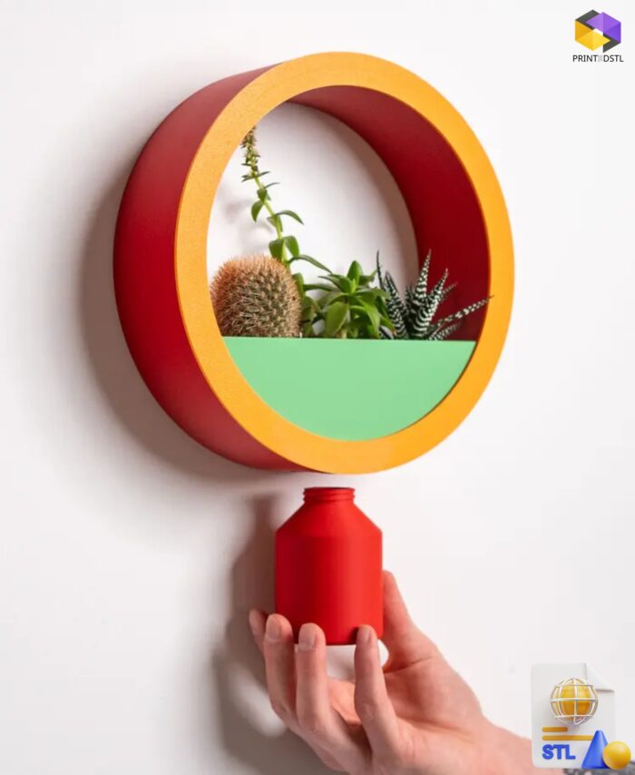 Circle Planter Hidden Drainage STL File