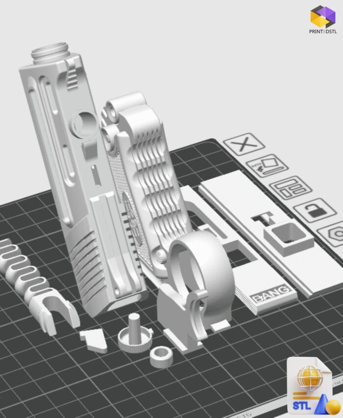 Fully 3D Printable Tiny Toy Gun STL File