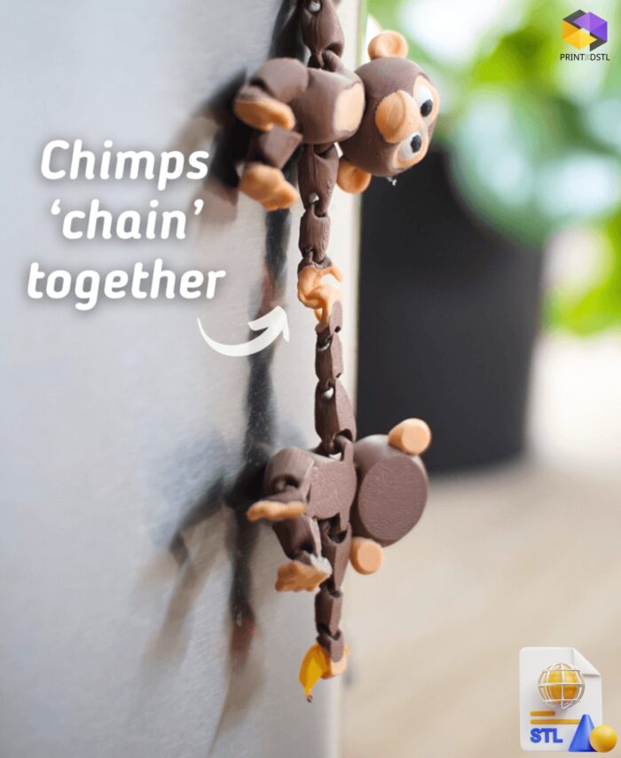 Chaining Chimp Articulated Fidget Monkey STL File