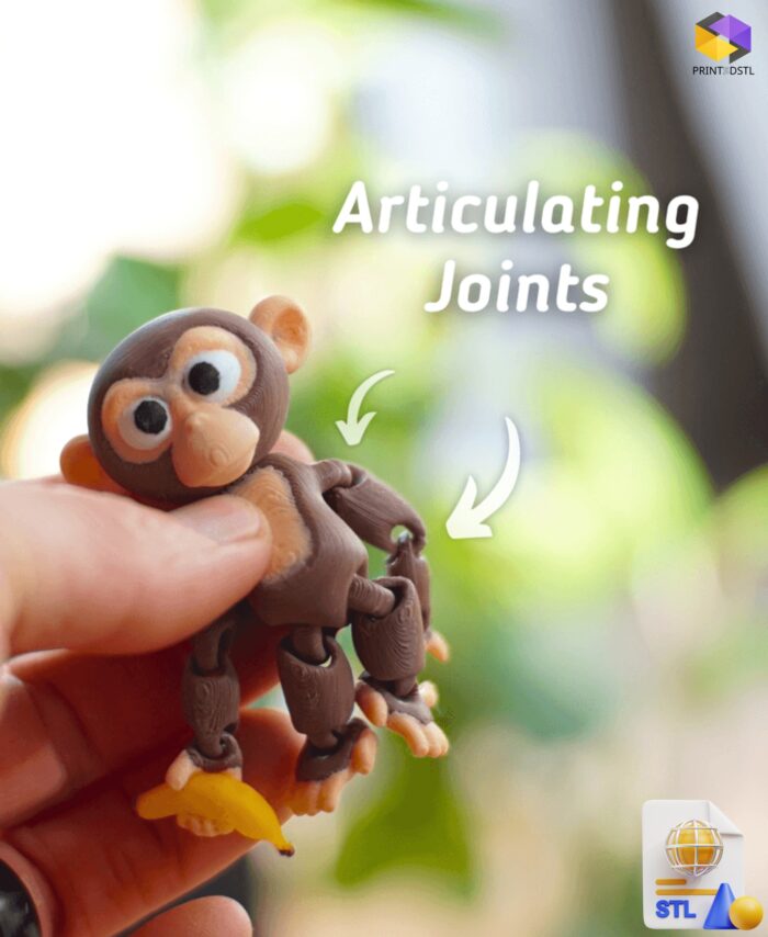 Chaining Chimp Articulated Fidget Monkey STL File