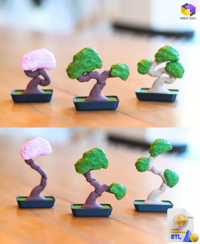 Bendy Bonsai Articulating Fidget Plant STL File