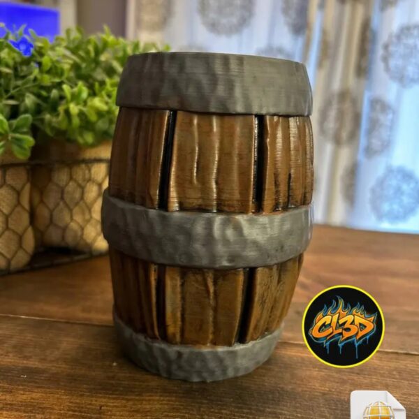 Wood Barrel Stash Container STL File