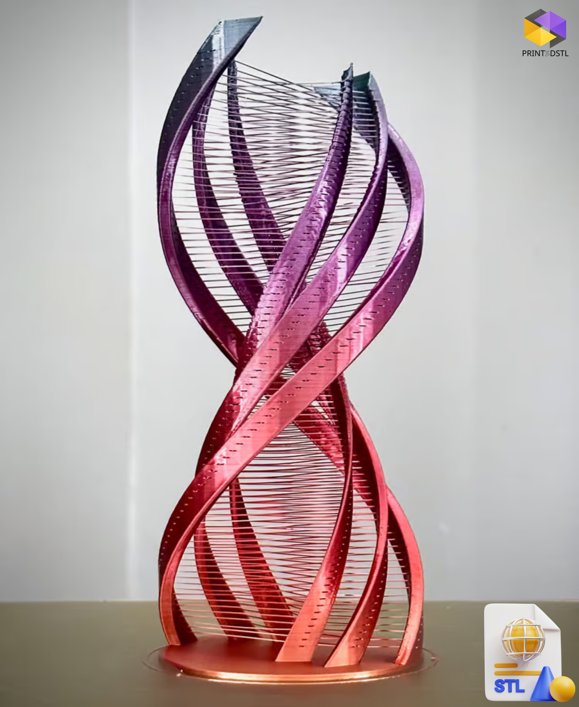 Ribbons and Strings Artwork STL File