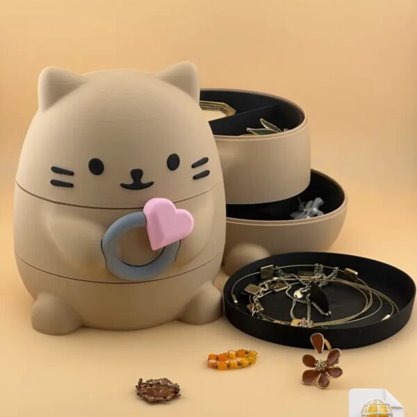 Cat Jewelry Box STL File