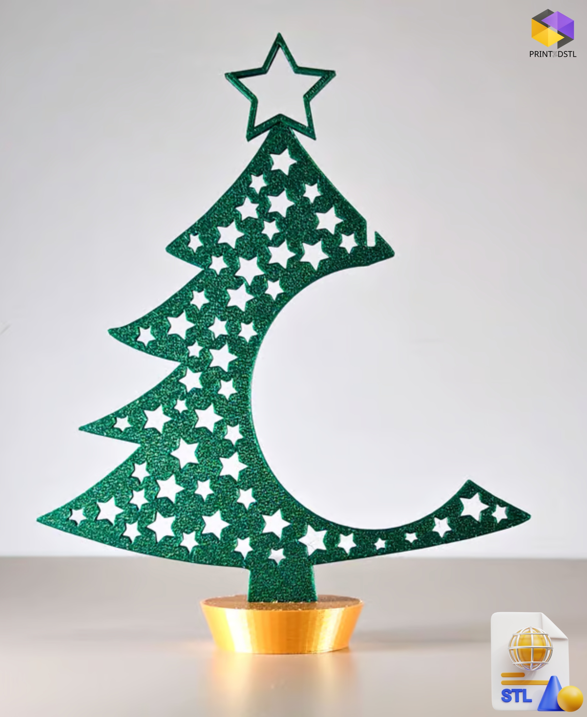 Starry Christmas Bauble Display Tree STL File