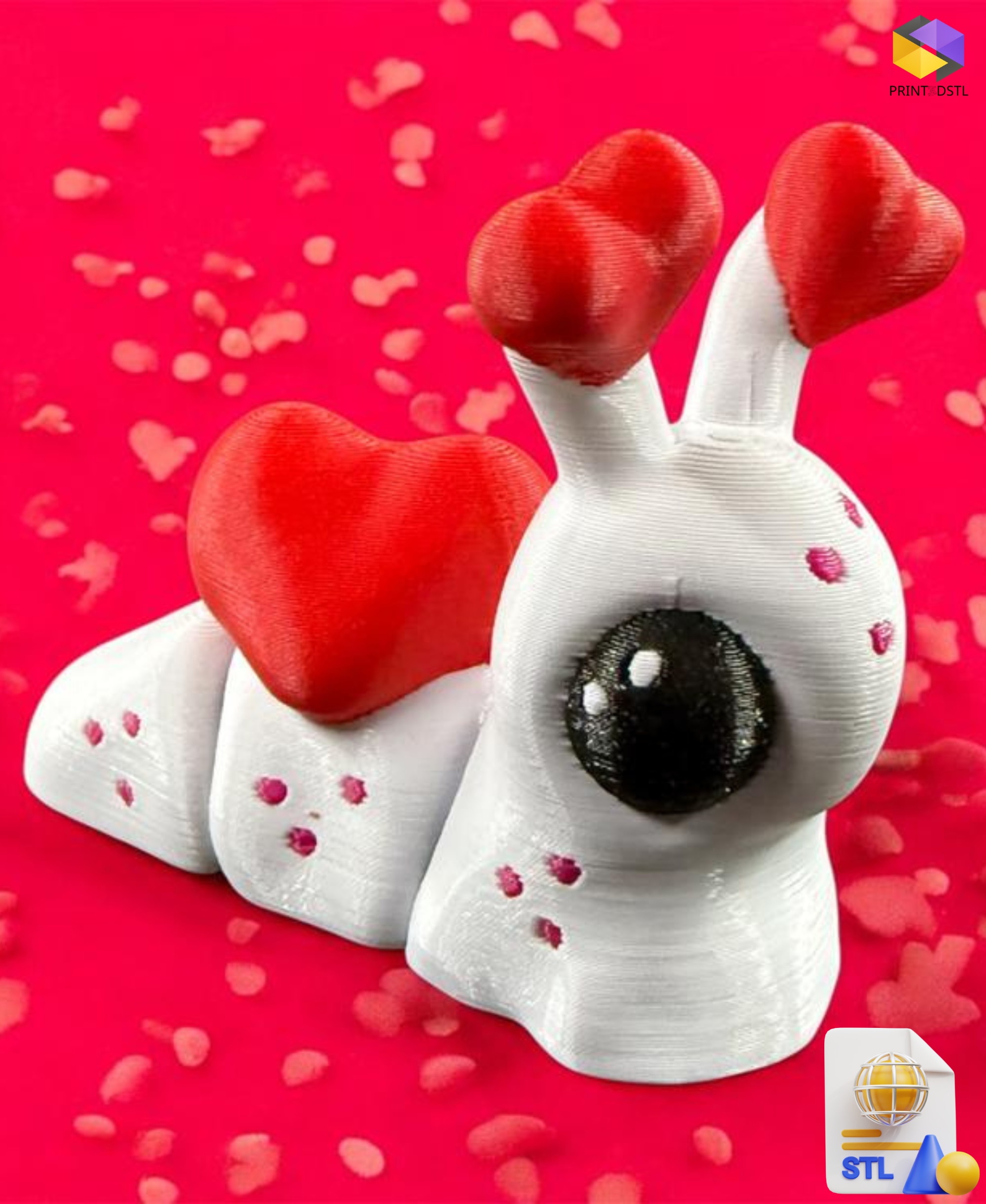 Valentines Love Flexi Snail STL File
