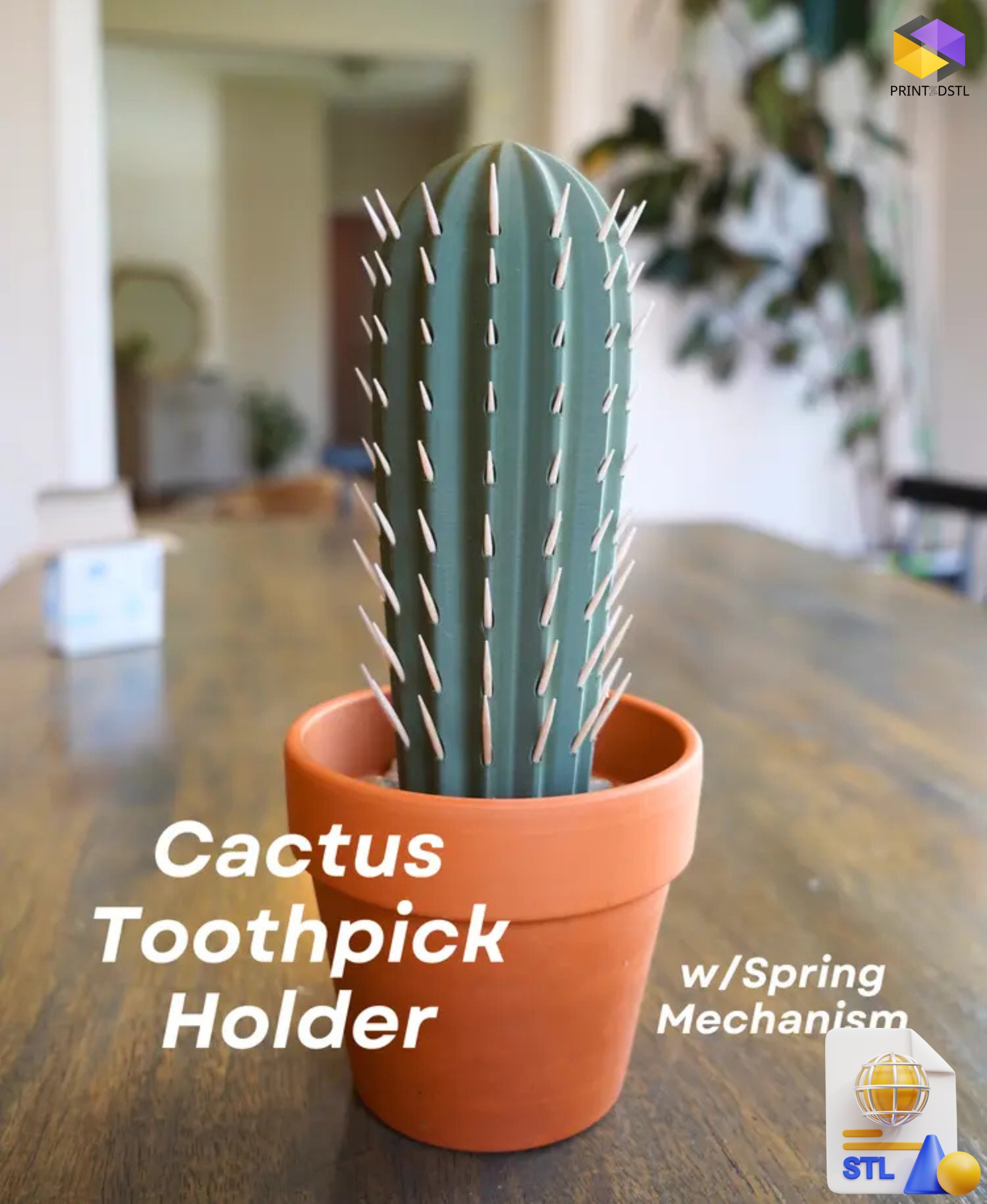 Cactus Toothpick Holder STL File