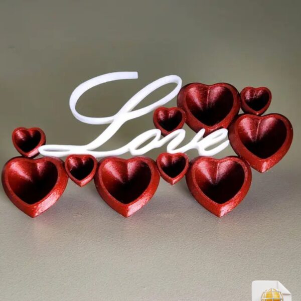 Love Hearts Ornament STL File