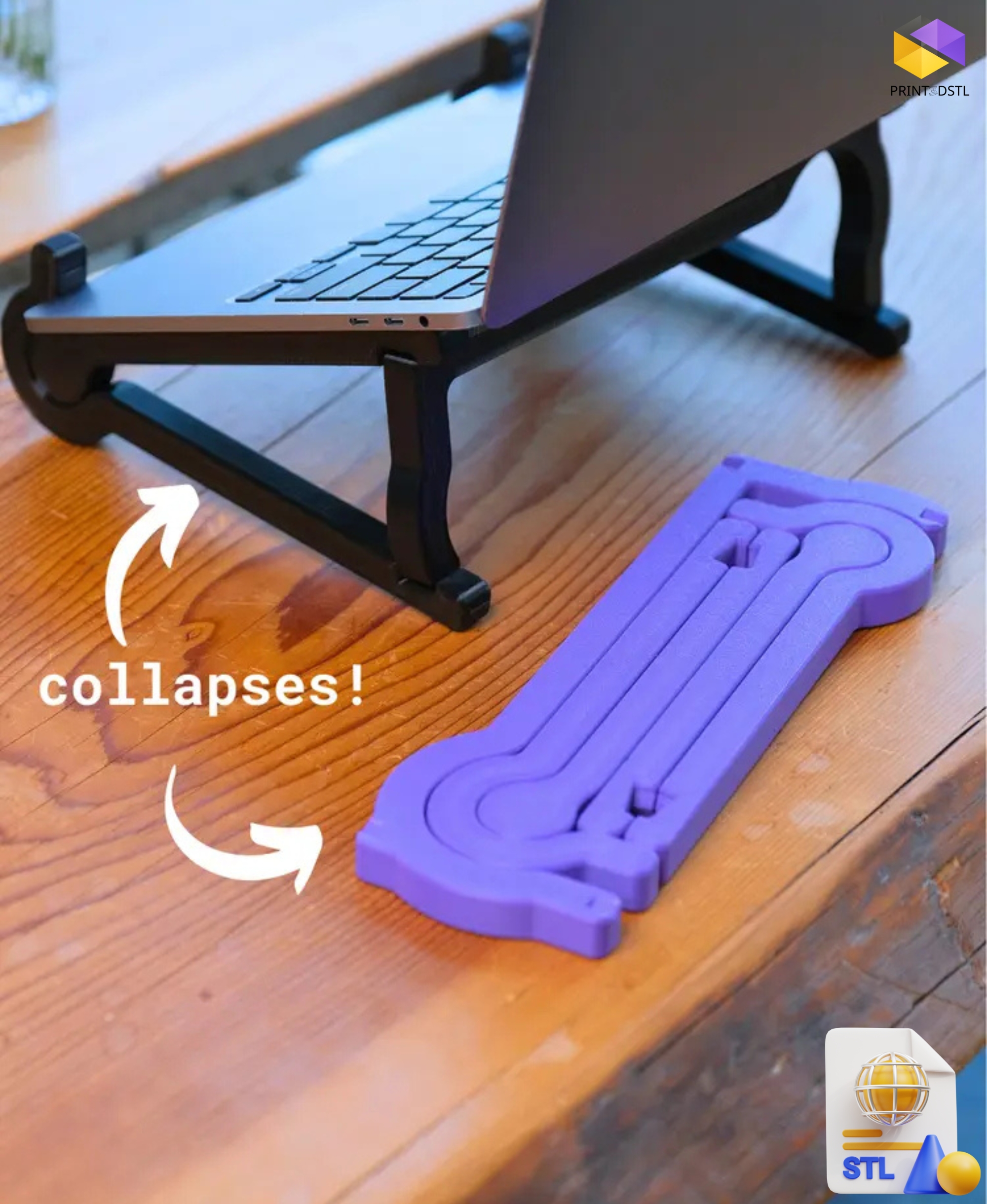 Collapsible Laptop Stand STL File