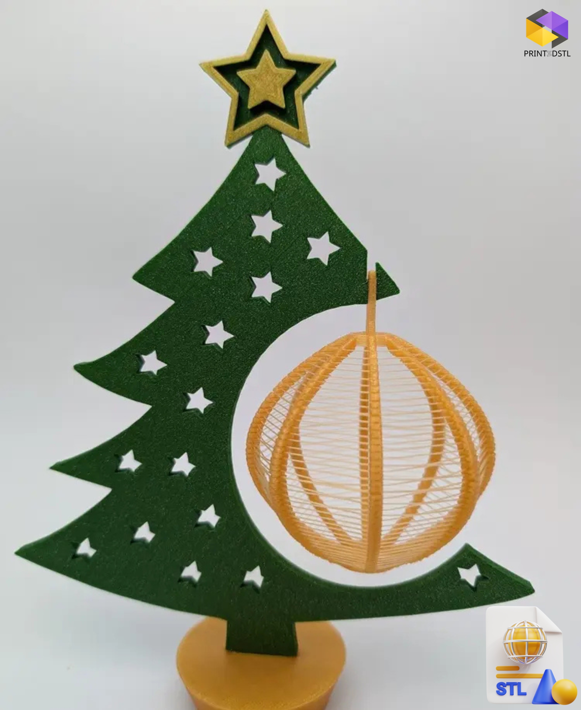 Christmas Star Bauble Display Tree STL File